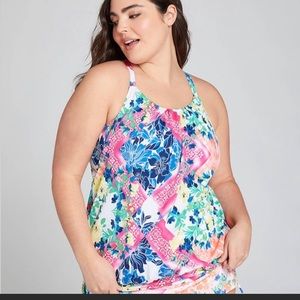 Lane Bryant floral swim top